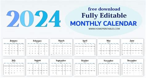 2024 Calendar Editable
